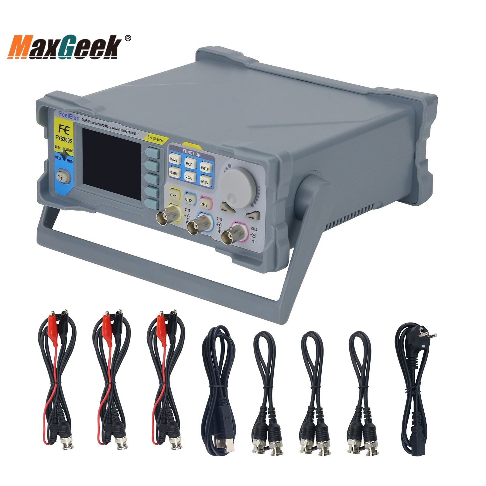 Function Arbitrary Waveform Generator - Maxgeek FY8300S-20M 20MHz 40MHz 60MHz 3-canal