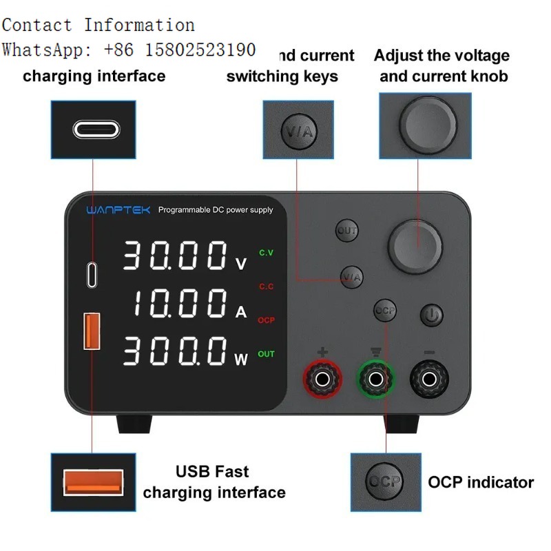 Programmable Dc Power Supply 30V 10A - Alimentation programmable CC TPS3010 30V 10A