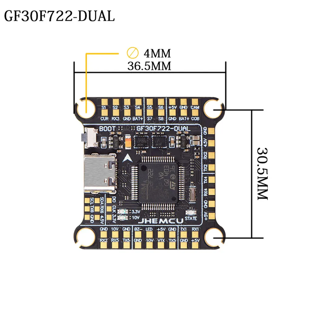 Jhemcu F7 pile F722 double con - Fpv Flight Controller F7 Stack 60A avis et prix
