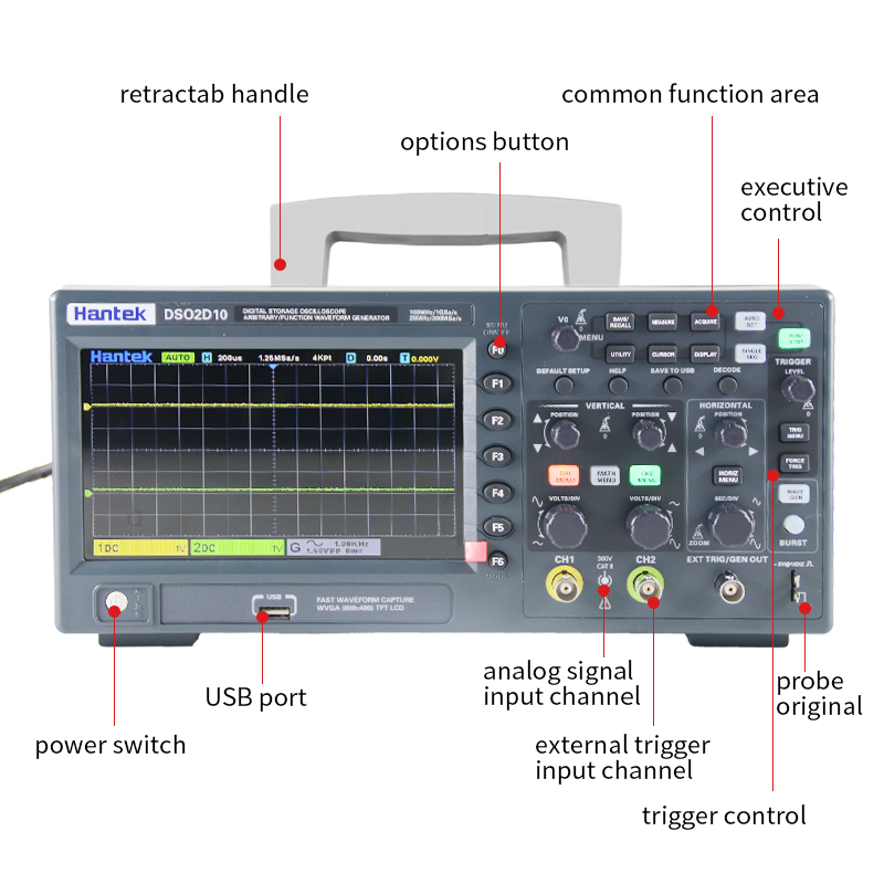 Oscilloscope numérique Hantek  - Digital Storage Oscilloscope 100Mhz avis et prix